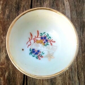 Vintage Hand-Painted Mini Porcelain Bowl - Tea Ceremony or Decor
